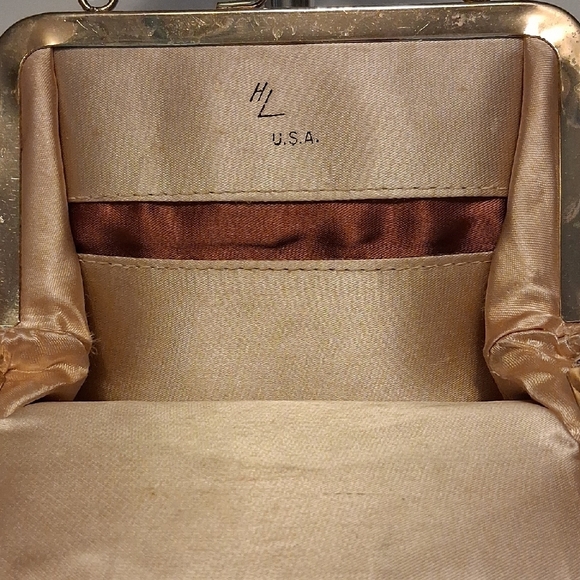 👜 Rare Vintage 1960s Harry Levine Bronze Fire Evening Clutch/Bag - Picture 4 of 9